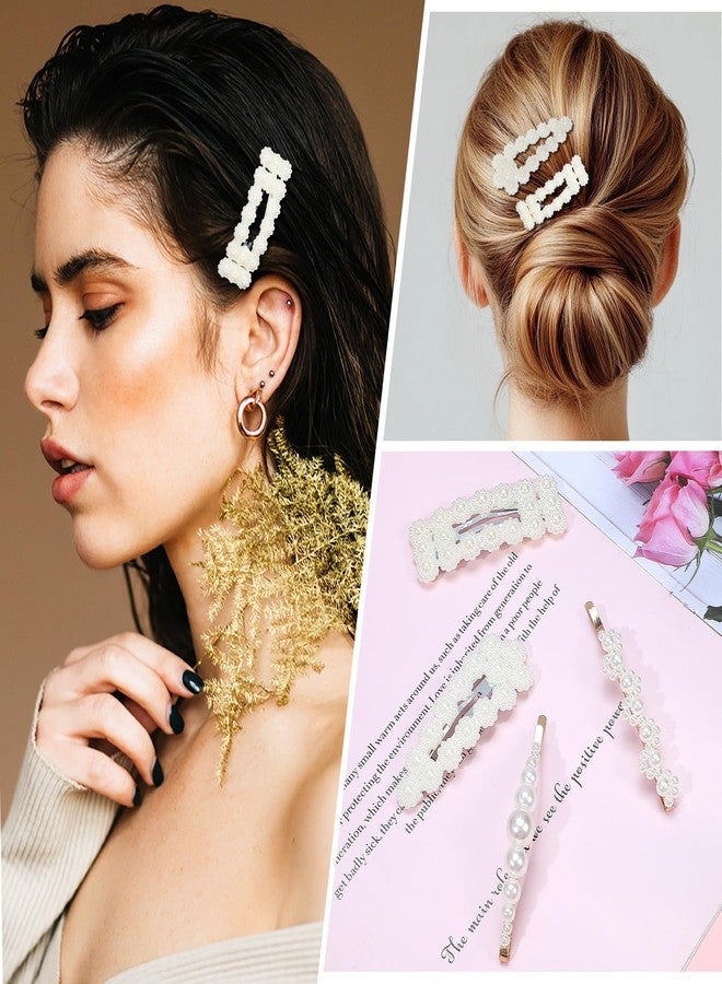 Ymapinc 8 PCS White Pearl Hair Pins for Women - Pearl Hair Clip Accessories, Cute Hairpins, Barrette Styling for Dating Daily Wear for Brides Bridesmaids - Image 4